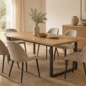 Elara Dining Table in natural oak finish